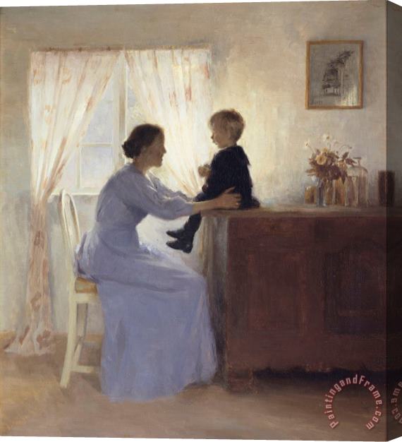 Peter Vilhelm Ilsted A Mother And Child In An Interior Stretched Canvas Painting / Canvas Art