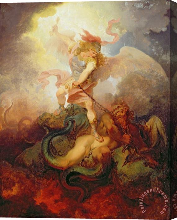 Philip James de Loutherbourg The Angel Binding Satan Stretched Canvas Print / Canvas Art