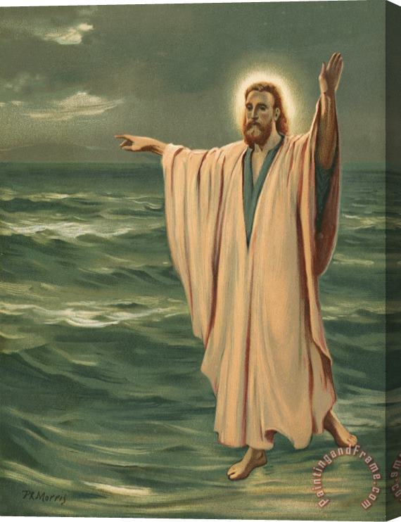Philip Richard Morris Christ walking on the sea Stretched Canvas Painting / Canvas Art