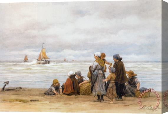 Philippe Lodowyck Jacob Sadee The Departure of The Fishing Fleet Stretched Canvas Print / Canvas Art
