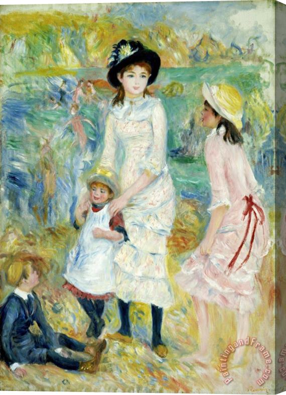 Pierre Auguste Renoir Children on The Seashore, Guernsey Stretched Canvas Painting / Canvas Art