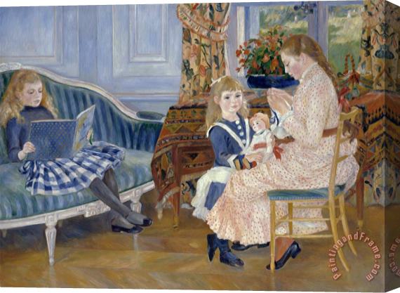 Pierre Auguste Renoir L'apres Midi Des Enfants a Wargemont Stretched Canvas Print / Canvas Art