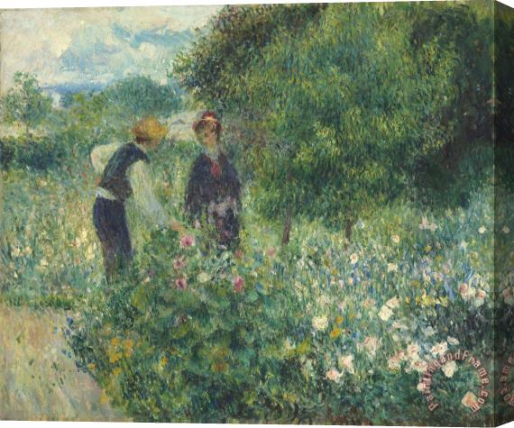 Pierre Auguste Renoir Picking Flowers Stretched Canvas Painting / Canvas Art