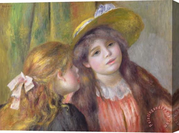 Pierre Auguste Renoir Portrait of Two Girls Stretched Canvas Painting / Canvas Art