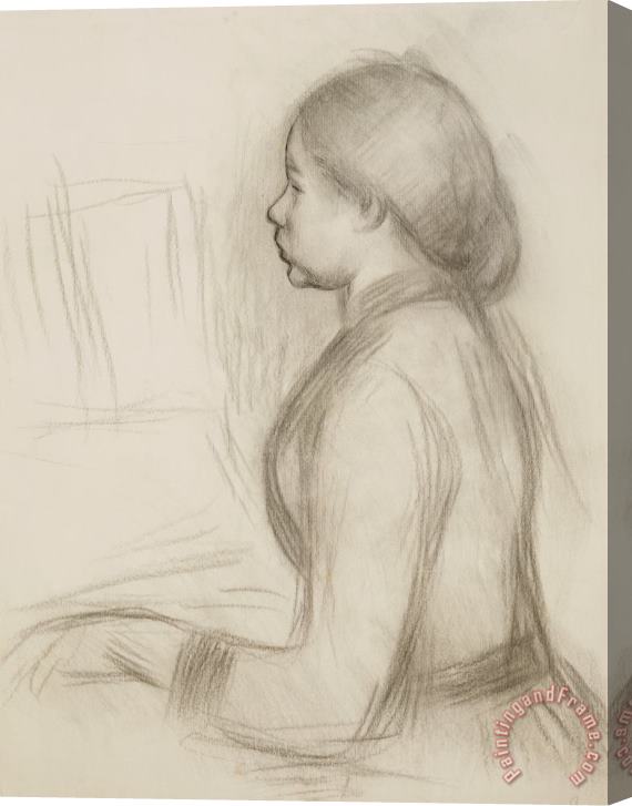 Pierre Auguste Renoir Study Of A Young Girl At The Piano Stretched Canvas Print / Canvas Art