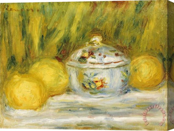 Pierre Auguste Renoir Sugar Bowl And Lemons Stretched Canvas Print / Canvas Art