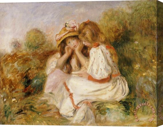 Pierre Auguste Renoir Two Girls Stretched Canvas Print / Canvas Art
