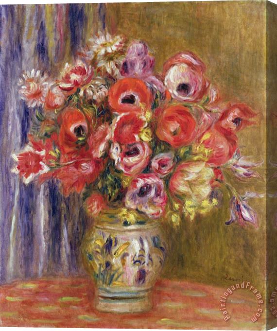 Pierre Auguste Renoir Vase of Tulips And Anemones Stretched Canvas Painting / Canvas Art