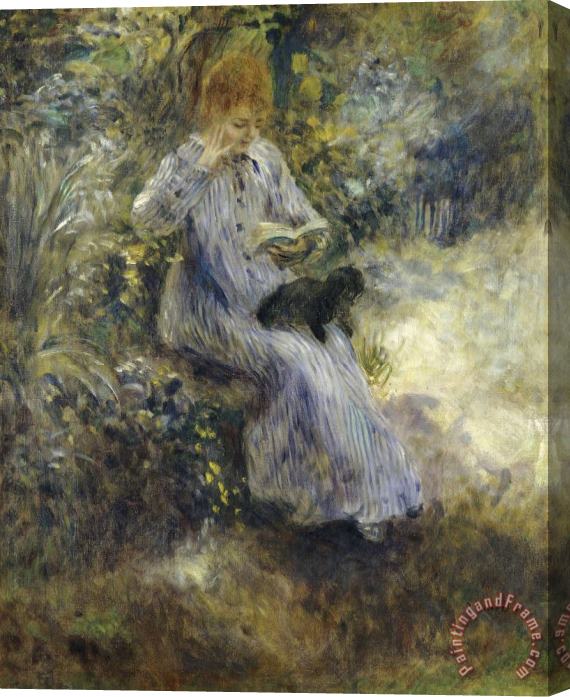 Pierre Auguste Renoir Woman And Black Dog Stretched Canvas Painting / Canvas Art