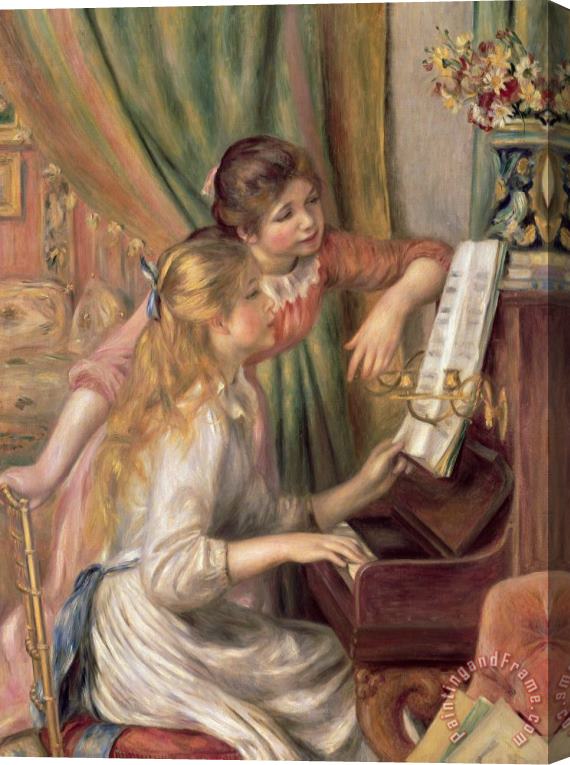 Pierre Auguste Renoir Young Girls at the Piano Stretched Canvas Painting / Canvas Art