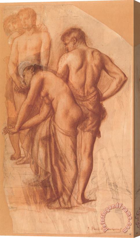 Pierre Cecile Puvis De Chavannes Study for Four Figures in 'rest' Stretched Canvas Print / Canvas Art