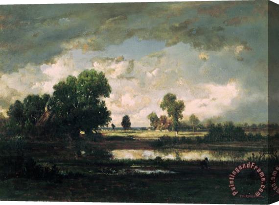 Pierre Etienne Theodore Rousseau The Pool with a Stormy Sky Stretched Canvas Print / Canvas Art