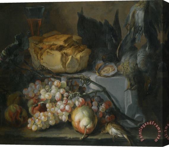 Pierre Nicolas Huilliot Still Life with a Load of Bread And Dead Game Stretched Canvas Painting / Canvas Art