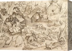 Drawing Canvas Prints - Sloth Pieter Bruegel Drawing by Pieter Bruegel