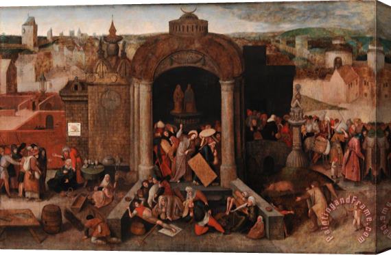 Pieter Bruegel the Elder Christ Driving The Traders From The Temple Stretched Canvas Painting / Canvas Art