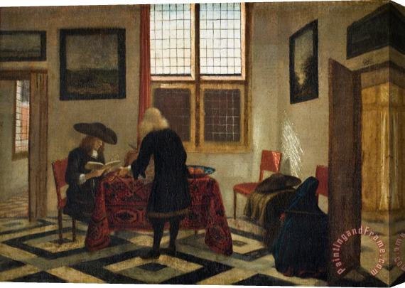 Pieter Janssens Elinga Interior Scene Stretched Canvas Print / Canvas Art