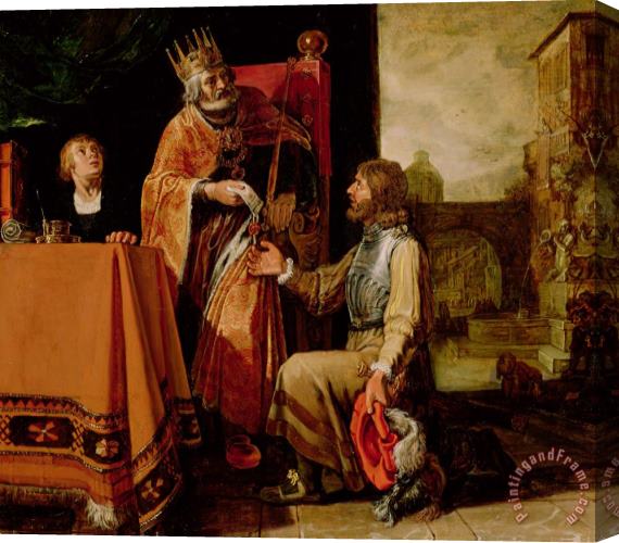Pieter Lastman King David Handing the Letter to Uriah Stretched Canvas Painting / Canvas Art