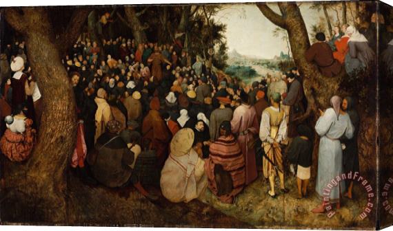 Pieter the Elder Bruegel The Sermon of Saint John The Baptist Stretched Canvas Painting / Canvas Art