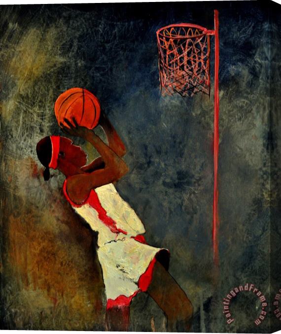 Pol Ledent Basketball Player Stretched Canvas Painting / Canvas Art