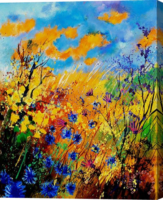 Pol Ledent Blue cornflowers 450408 Stretched Canvas Print / Canvas Art