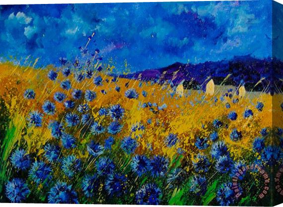 Pol Ledent Blue cornflowers Stretched Canvas Painting / Canvas Art