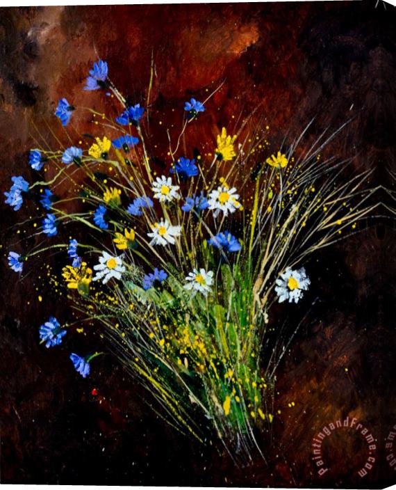 Pol Ledent Bunch O Wild Flowers Stretched Canvas Print / Canvas Art