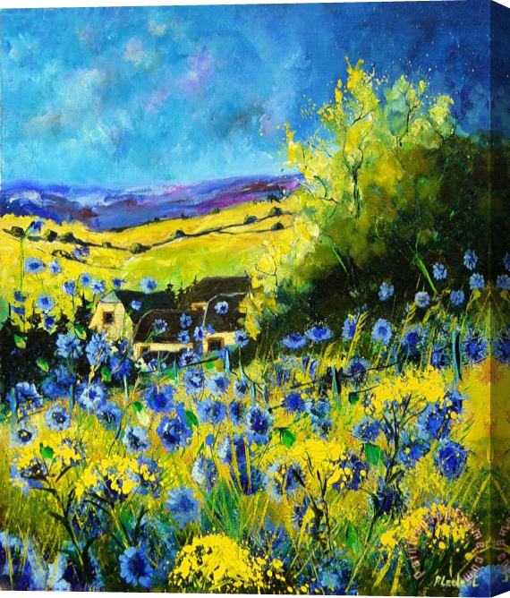 Pol Ledent Cornflowers in Ver Stretched Canvas Painting / Canvas Art