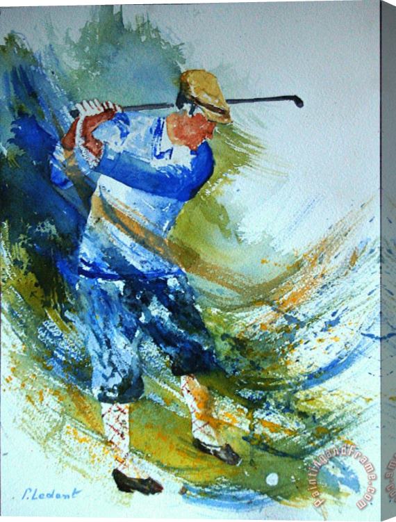 Pol Ledent Golf Player Stretched Canvas Print / Canvas Art