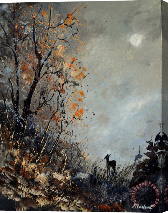 Pol Ledent Roe deer at moonshine Stretched Canvas Painting / Canvas Art