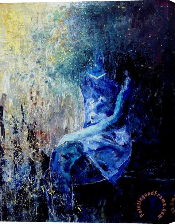 Pol Ledent Sitting Young Girl Stretched Canvas Print / Canvas Art