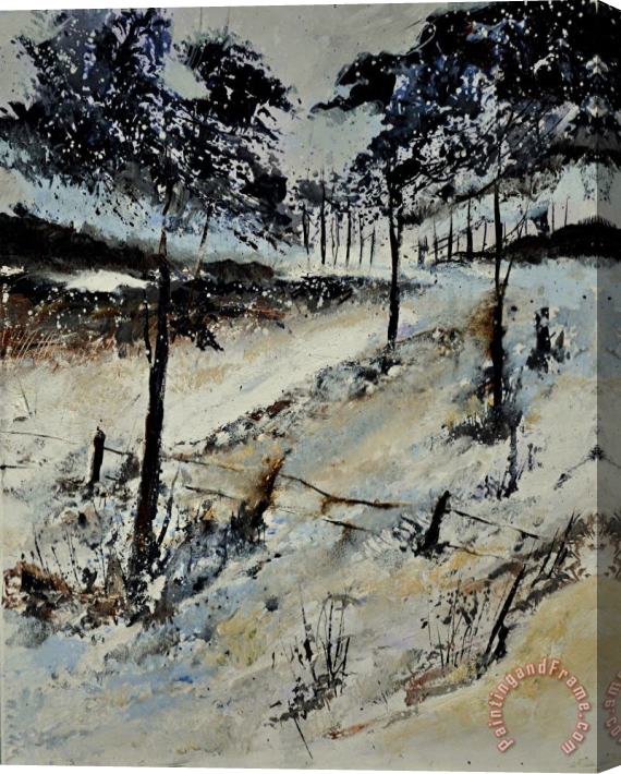 Pol Ledent Snowy Landscape 451110 Stretched Canvas Print / Canvas Art