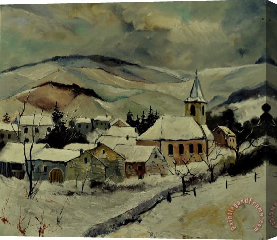 Pol Ledent Snowy landscape 780121 Stretched Canvas Print / Canvas Art