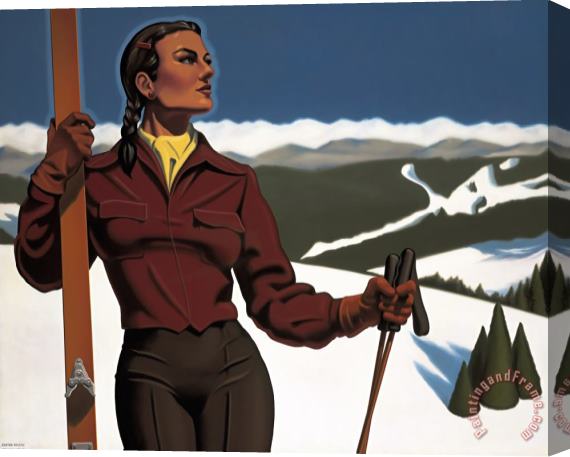 R. Kenton Nelson A Competitive Sport Stretched Canvas Painting / Canvas Art