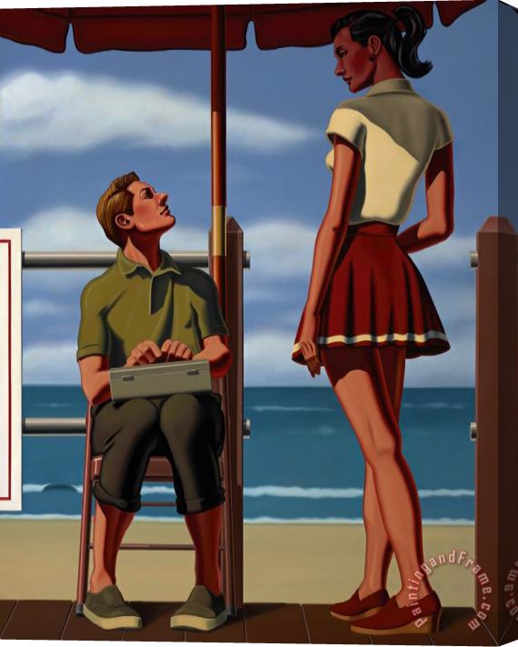 R. Kenton Nelson Private Beach, 2016 Stretched Canvas Painting / Canvas Art