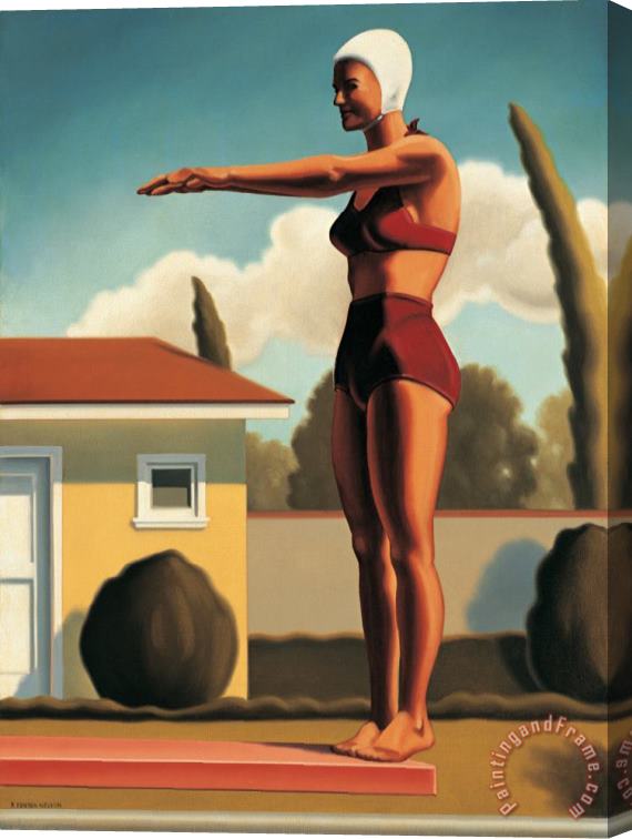 R. Kenton Nelson Swim Party #3 Stretched Canvas Painting / Canvas Art