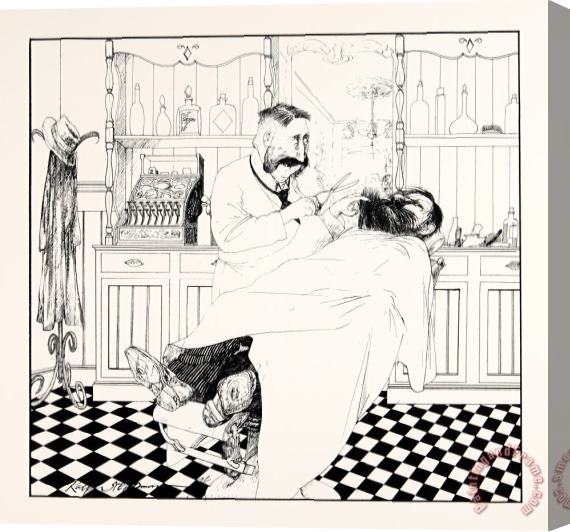 Ralph Steadman At The Barber, 1979 Stretched Canvas Painting / Canvas Art