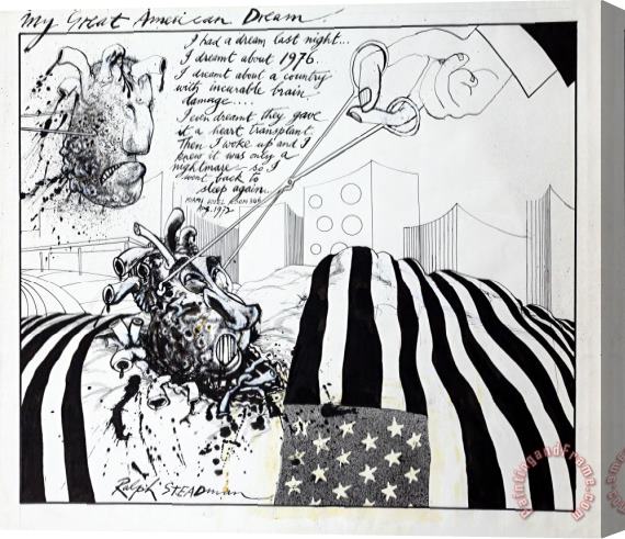 Ralph Steadman My Great American Dream, 1972 Stretched Canvas Painting / Canvas Art