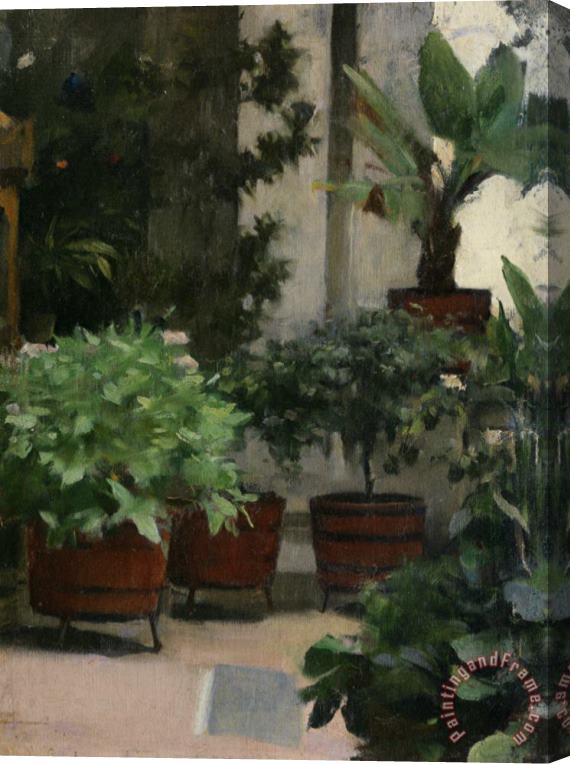 Ramon Casas Corner of My Garden Stretched Canvas Painting / Canvas Art