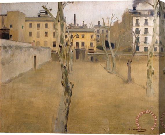 Ramon Casas i Carbo Courtyard of The Old Barcelona Prison (courtyard of The 'lambs') Stretched Canvas Print / Canvas Art