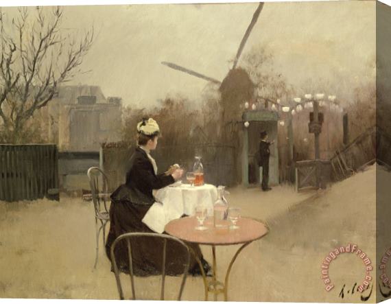 Ramon Casas i Carbo Eating Al Fresco Stretched Canvas Print / Canvas Art