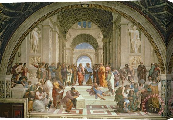 Raphael School of Athens from the Stanza della Segnatura Stretched Canvas Painting / Canvas Art