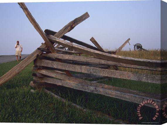 Raymond Gehman A Tourist Takes Photographs at Antietam National Battlefield Stretched Canvas Painting / Canvas Art