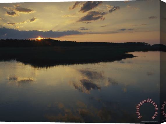Raymond Gehman Cloud Reflections on Water at Sunset Stretched Canvas Print / Canvas Art
