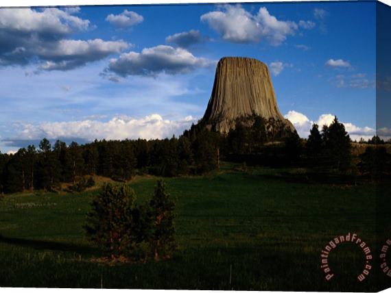 Raymond Gehman Distant View of Devils Tower Stretched Canvas Print / Canvas Art