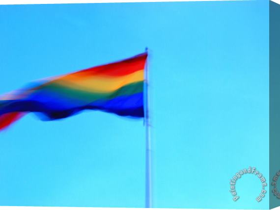 Raymond Gehman Gay Pride Rainbow Flag in Castro Area of San Francisco Stretched Canvas Painting / Canvas Art