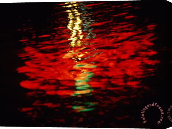 Raymond Gehman Light Reflected in The Water at Night Stretched Canvas Print / Canvas Art