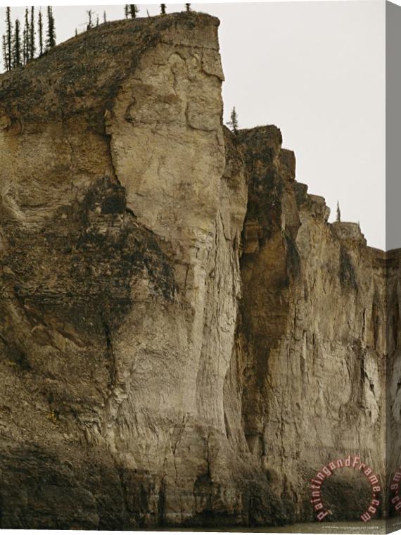 Raymond Gehman Limestone Cliffs Bordering The Mackenzie River Stretched Canvas Print / Canvas Art
