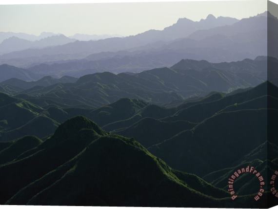 Raymond Gehman Panoramic View of Mountains Near The Beijing Hebei Border Stretched Canvas Print / Canvas Art
