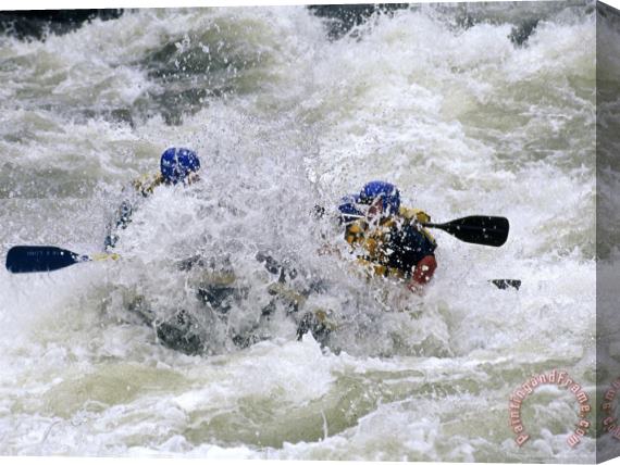 Raymond Gehman Rafters Making Their Way Through Rapids on The Gauley River Stretched Canvas Painting / Canvas Art