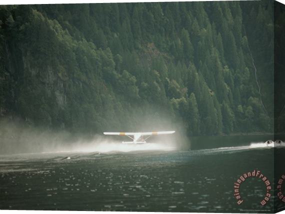 Raymond Gehman Seaplane Takes Off in Princess Louisa Inlet Stretched Canvas Print / Canvas Art